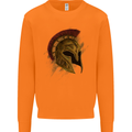 Spartan Helmet Gym Bodybuilding Training Mens Sweatshirt Jumper Orange