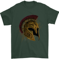 Spartan Helmet Gym Bodybuilding Training Mens T-Shirt 100% Cotton Forest Green