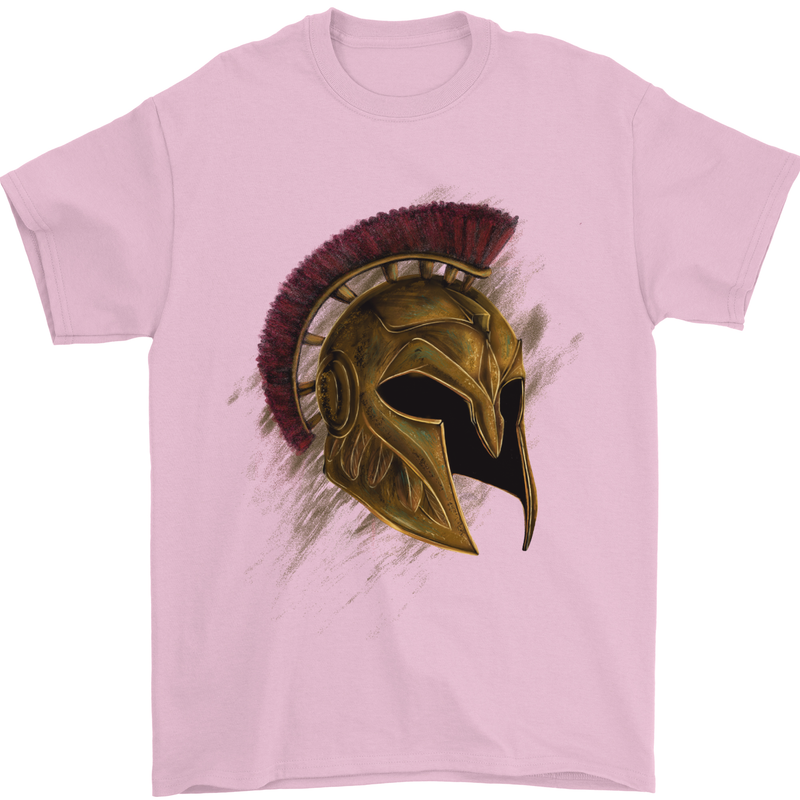 Spartan Helmet Gym Bodybuilding Training Mens T-Shirt 100% Cotton Light Pink