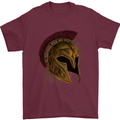 Spartan Helmet Gym Bodybuilding Training Mens T-Shirt 100% Cotton Maroon