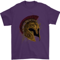 Spartan Helmet Gym Bodybuilding Training Mens T-Shirt 100% Cotton Purple