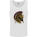 Spartan Helmet Gym Bodybuilding Training Mens Vest Tank Top White