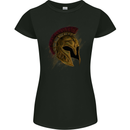 Spartan Helmet Gym Bodybuilding Training Womens Petite Cut T-Shirt Black