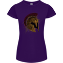 Spartan Helmet Gym Bodybuilding Training Womens Petite Cut T-Shirt Purple