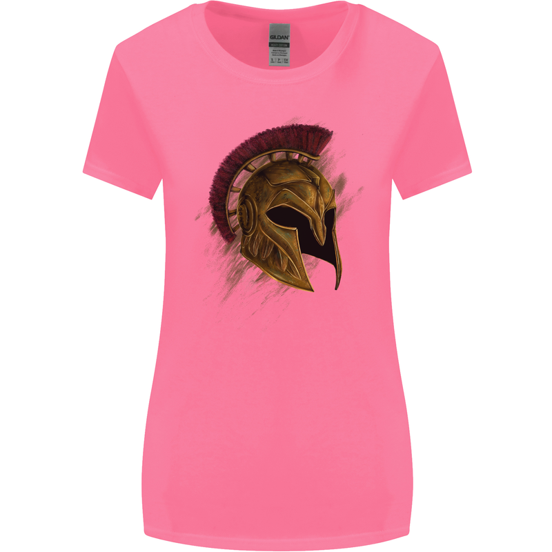 Spartan Helmet Gym Bodybuilding Training Womens Wider Cut T-Shirt Azalea