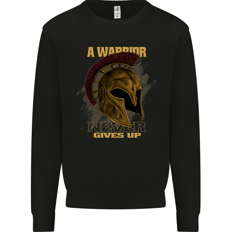 Spartan Helmet Gym Quote Bodybuilding Mens Sweatshirt Jumper Black