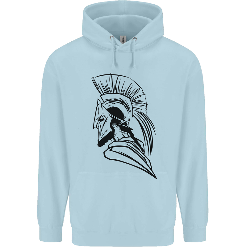 Spartan Helmet Training Bodybuilding MMA Childrens Kids Hoodie Light Blue
