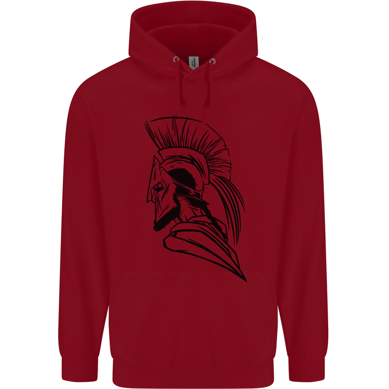 Spartan Helmet Training Bodybuilding MMA Childrens Kids Hoodie Red
