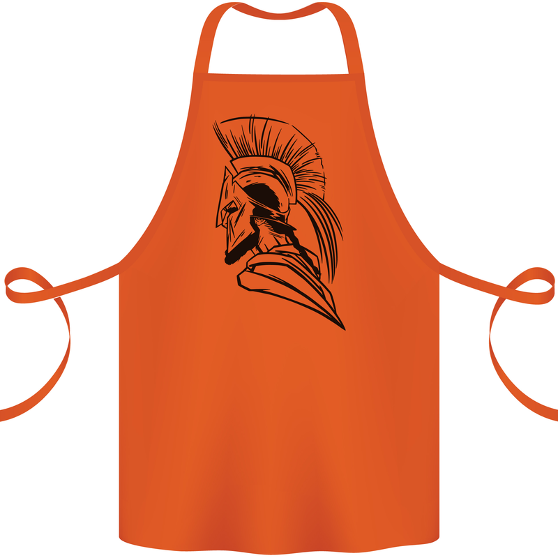 Spartan Helmet Training Bodybuilding MMA Cotton Apron 100% Organic Orange