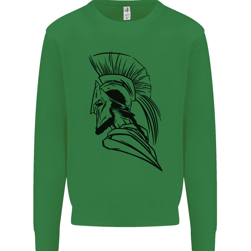 Spartan Helmet Training Bodybuilding MMA Kids Sweatshirt Jumper Irish Green