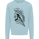Spartan Helmet Training Bodybuilding MMA Kids Sweatshirt Jumper Light Blue