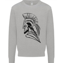 Spartan Helmet Training Bodybuilding MMA Kids Sweatshirt Jumper Sports Grey
