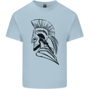 Spartan Helmet Training Bodybuilding MMA Mens Cotton T-Shirt Tee Top Light Blue