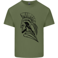 Spartan Helmet Training Bodybuilding MMA Mens Cotton T-Shirt Tee Top Military Green