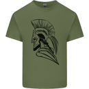 Spartan Helmet Training Bodybuilding MMA Mens Cotton T-Shirt Tee Top Military Green