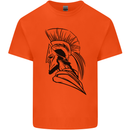 Spartan Helmet Training Bodybuilding MMA Mens Cotton T-Shirt Tee Top Orange