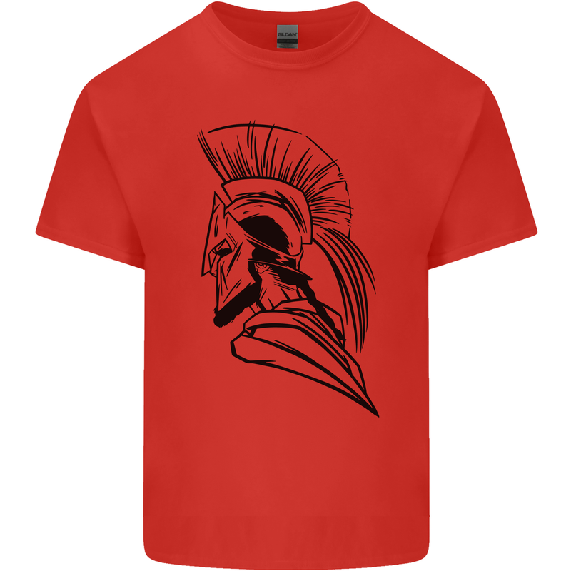 Spartan Helmet Training Bodybuilding MMA Mens Cotton T-Shirt Tee Top Red