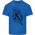 Spartan Helmet Training Bodybuilding MMA Mens Cotton T-Shirt Tee Top Royal Blue
