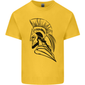 Spartan Helmet Training Bodybuilding MMA Mens Cotton T-Shirt Tee Top Yellow