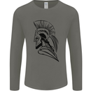 Spartan Helmet Training Bodybuilding MMA Mens Long Sleeve T-Shirt Charcoal