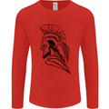 Spartan Helmet Training Bodybuilding MMA Mens Long Sleeve T-Shirt Red