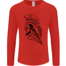 Spartan Helmet Training Bodybuilding MMA Mens Long Sleeve T-Shirt Red