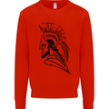 Spartan Helmet Training Bodybuilding MMA Mens Sweatshirt Jumper Bright Red