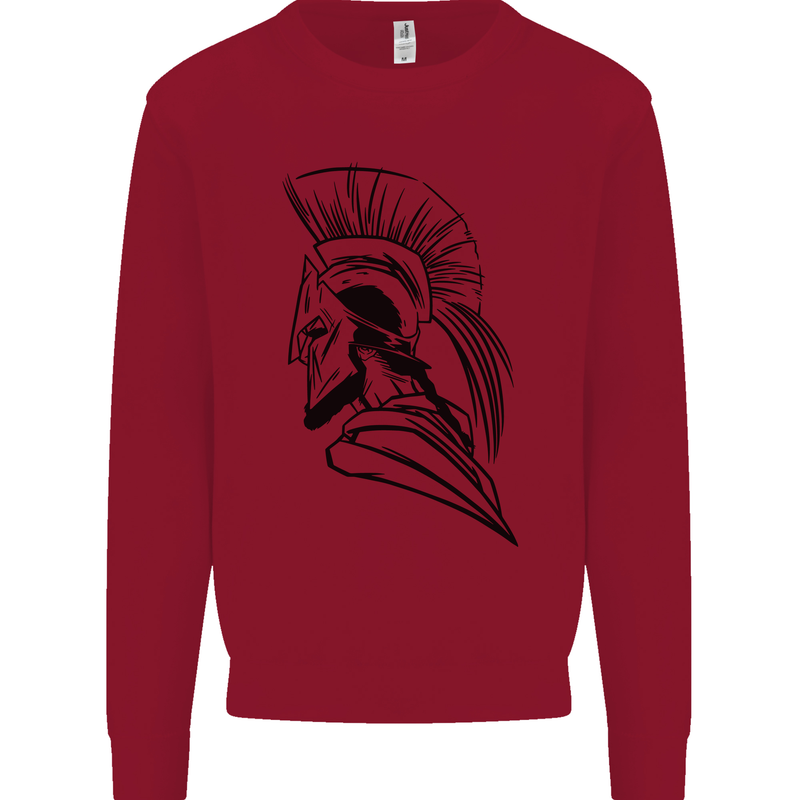 Spartan Helmet Training Bodybuilding MMA Mens Sweatshirt Jumper Red