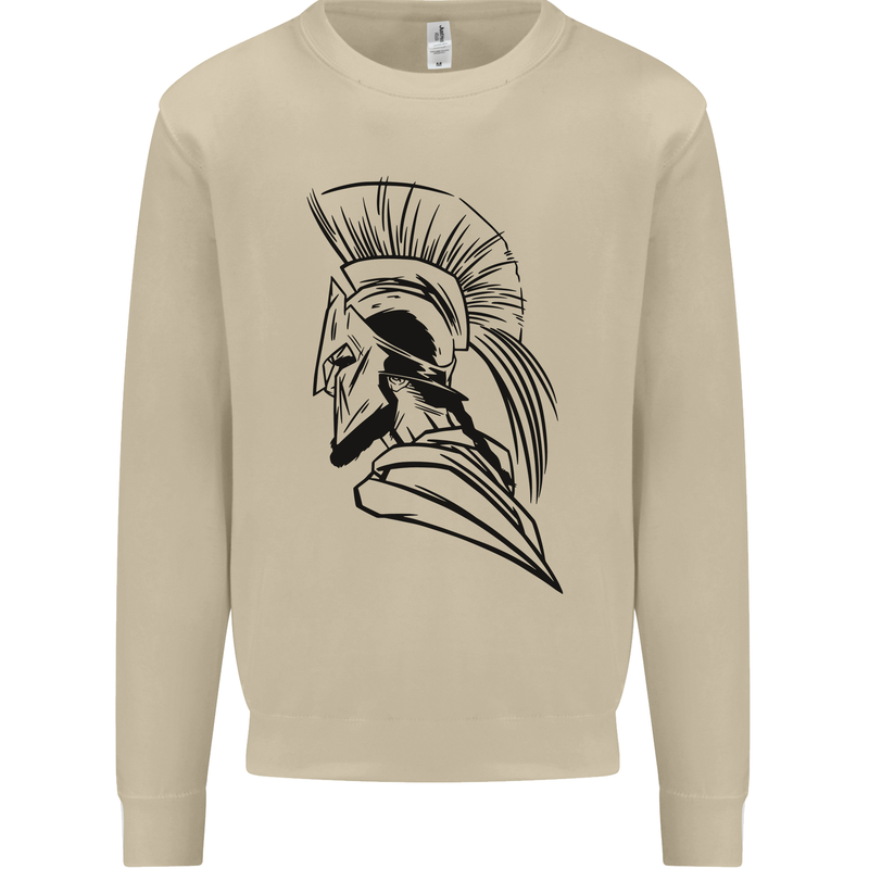 Spartan Helmet Training Bodybuilding MMA Mens Sweatshirt Jumper Sand
