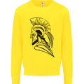 Spartan Helmet Training Bodybuilding MMA Mens Sweatshirt Jumper Yellow