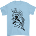 Spartan Helmet Training Bodybuilding MMA Mens T-Shirt 100% Cotton Light Blue