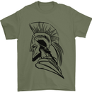 Spartan Helmet Training Bodybuilding MMA Mens T-Shirt 100% Cotton Military Green