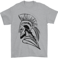 Spartan Helmet Training Bodybuilding MMA Mens T-Shirt 100% Cotton Sports Grey