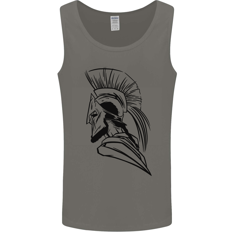 Spartan Helmet Training Bodybuilding MMA Mens Vest Tank Top Charcoal