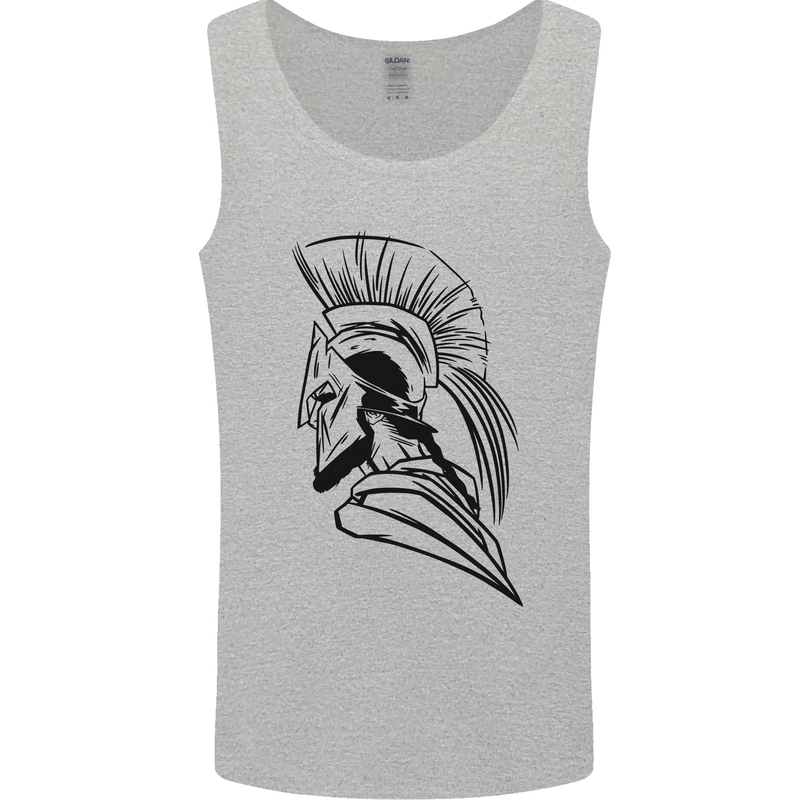 Spartan Helmet Training Bodybuilding MMA Mens Vest Tank Top Sports Grey