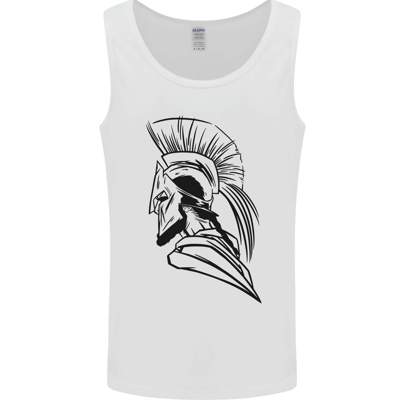 Spartan Helmet Training Bodybuilding MMA Mens Vest Tank Top White