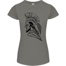 Spartan Helmet Training Bodybuilding MMA Womens Petite Cut T-Shirt Charcoal