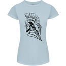 Spartan Helmet Training Bodybuilding MMA Womens Petite Cut T-Shirt Light Blue