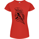 Spartan Helmet Training Bodybuilding MMA Womens Petite Cut T-Shirt Red