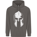 Spartan Helmet Weight Training Fitness Gym Mens 80% Cotton Hoodie Charcoal