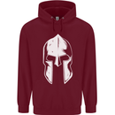 Spartan Helmet Weight Training Fitness Gym Mens 80% Cotton Hoodie Maroon