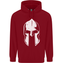 Spartan Helmet Weight Training Fitness Gym Mens 80% Cotton Hoodie Red
