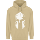 Spartan Helmet Weight Training Fitness Gym Mens 80% Cotton Hoodie Sand