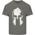 Spartan Helmet Weight Training Fitness Gym Mens Cotton T-Shirt Tee Top Charcoal