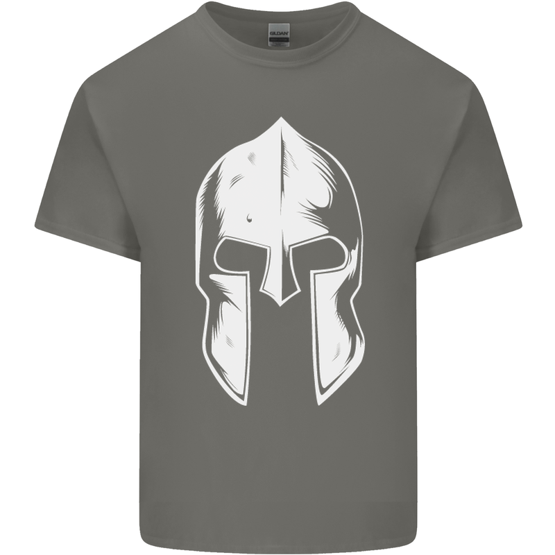 Spartan Helmet Weight Training Fitness Gym Mens Cotton T-Shirt Tee Top Charcoal