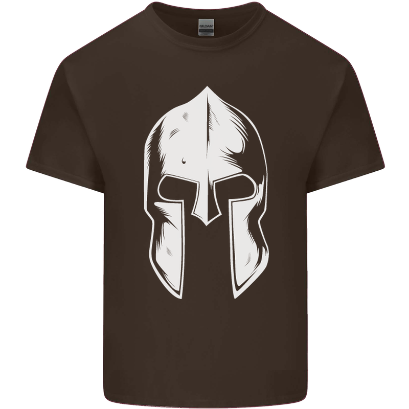 Spartan Helmet Weight Training Fitness Gym Mens Cotton T-Shirt Tee Top Dark Chocolate