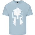 Spartan Helmet Weight Training Fitness Gym Mens Cotton T-Shirt Tee Top Light Blue