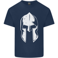 Spartan Helmet Weight Training Fitness Gym Mens Cotton T-Shirt Tee Top Navy Blue