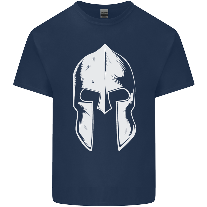 Spartan Helmet Weight Training Fitness Gym Mens Cotton T-Shirt Tee Top Navy Blue