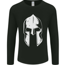 Spartan Helmet Weight Training Fitness Gym Mens Long Sleeve T-Shirt Black